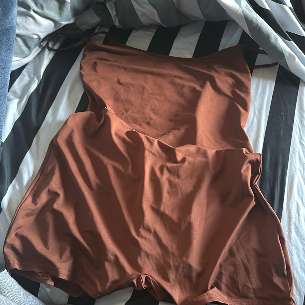 Super cute brown stretchy one piece romper
